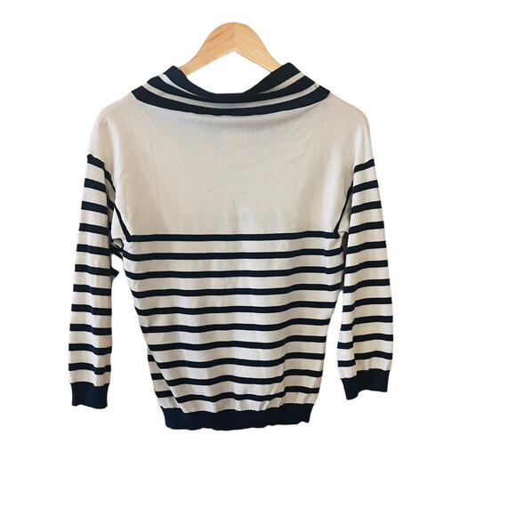 Fuzzi Striped Off Shoulder Sweater Size Small - Picture 2 of 9